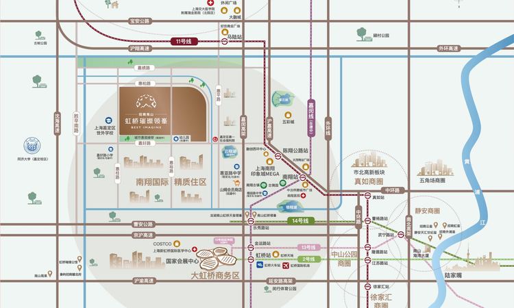 招商南山虹桥璀璨领峯交通图