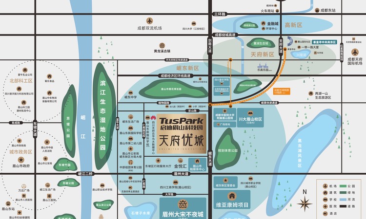 天府优城交通图