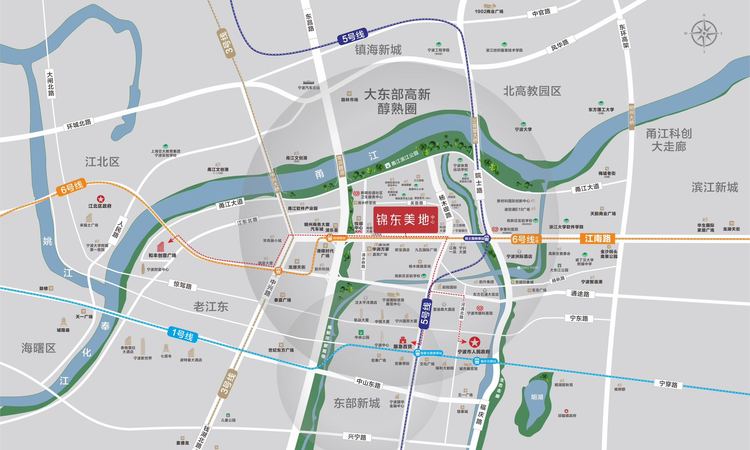 锦东美地交通图