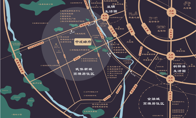 中粮武侯瑞府交通图