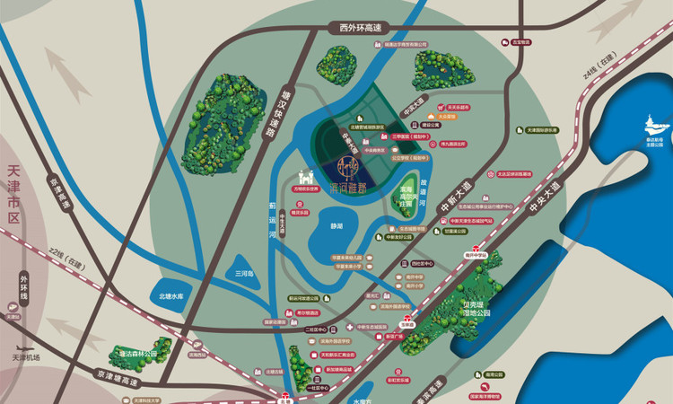 雅居乐滨河雅郡周边配套图