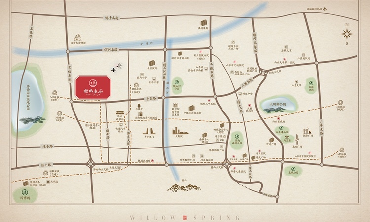 杨柳春风交通图