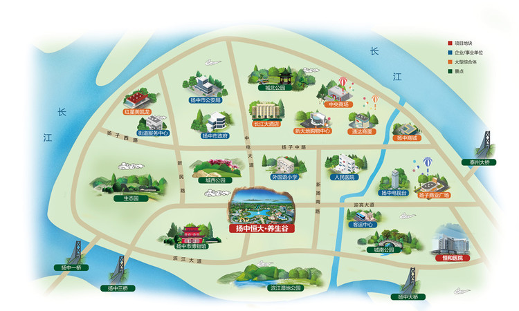 扬中恒大养生谷交通图
