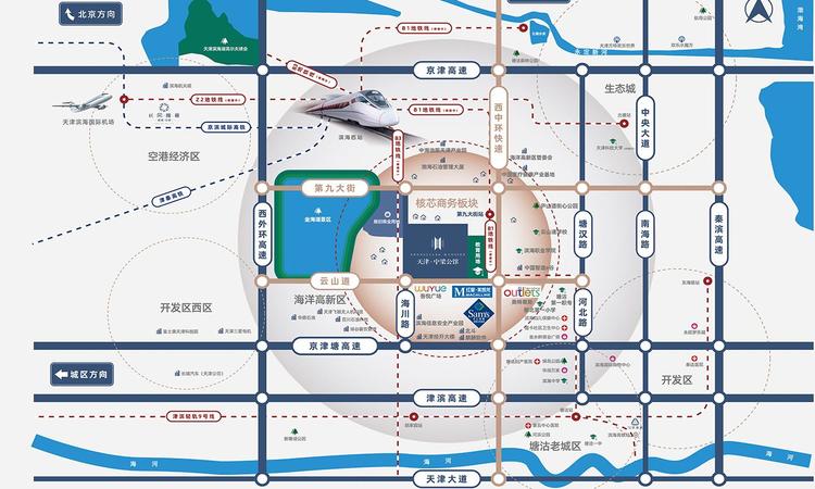 天津中梁公馆交通图