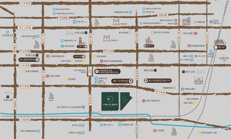 宁夏中房西悦府交通图