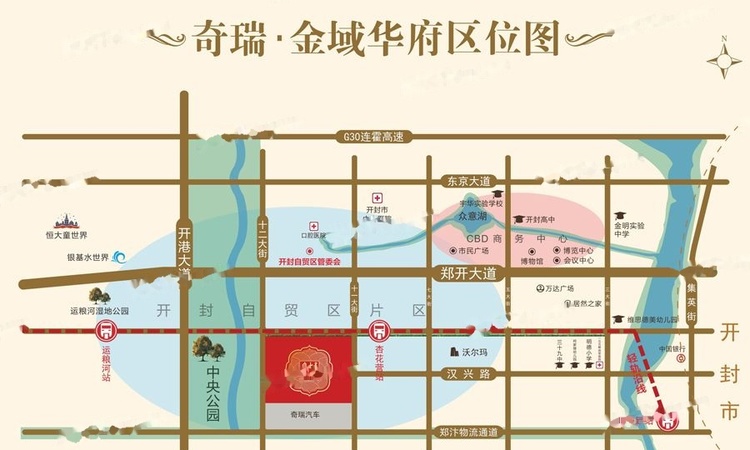 奇瑞·金域华府交通图