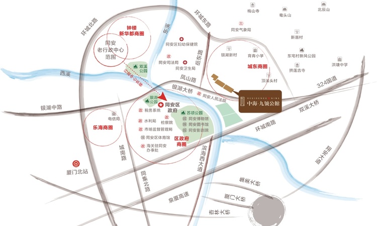 中海九号公馆 交通图