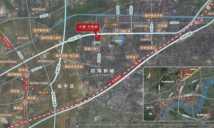 万城万杭府交通图