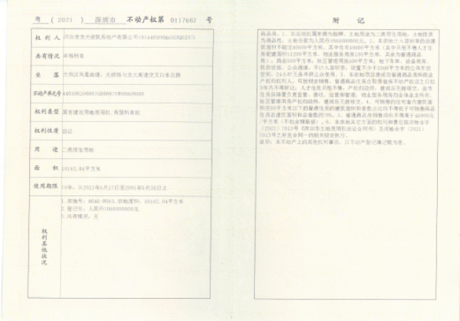 龙光·玖瑞府楼盘证照