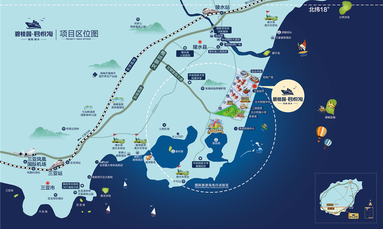 陵水碧桂园君悦海交通图