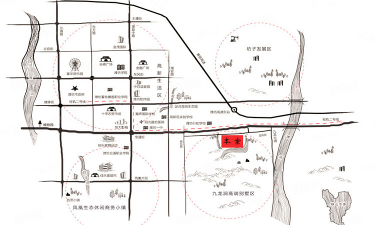 潍坊院子交通图