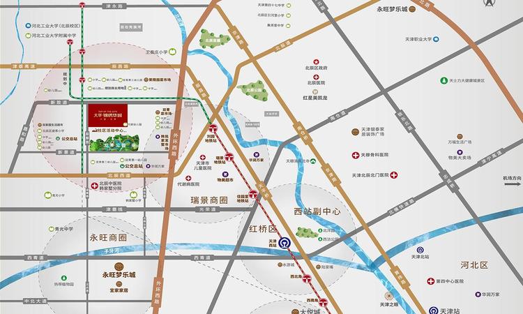 大华锦绣华城交通图