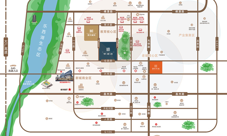 阳光和院交通图