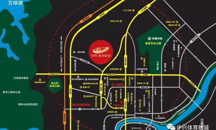 中兴体育新城交通图