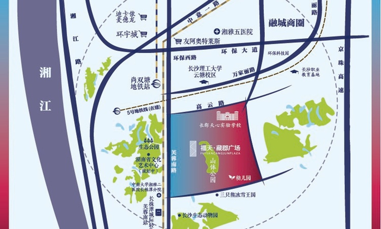 福天藏郡广场交通图