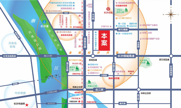 卓尔长沙企业中心交通图