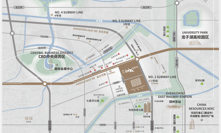 华润郑东万象城·幸福里交通图