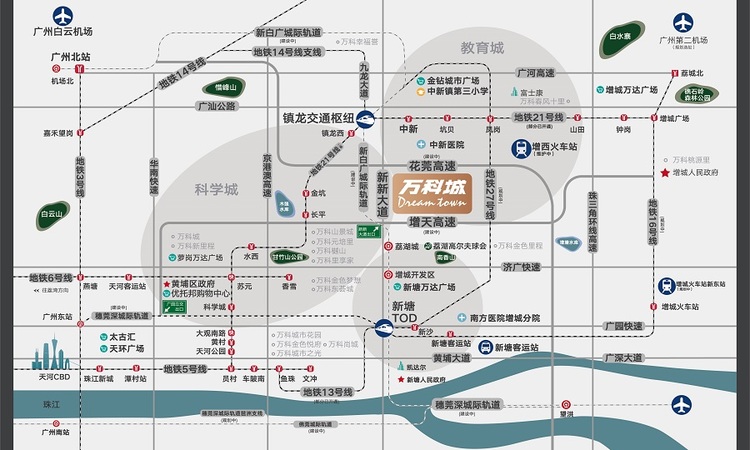 广州增城万科城交通图