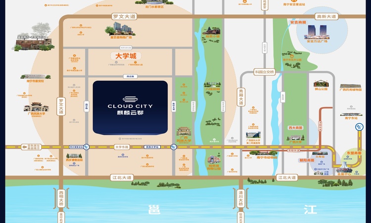 麒麟云都交通图