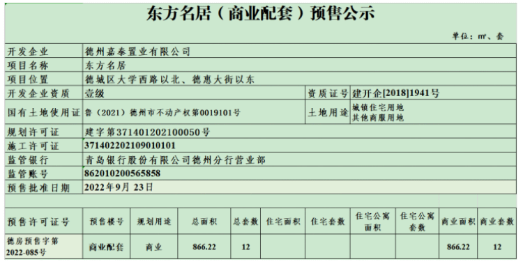 名仕雅居楼盘证照