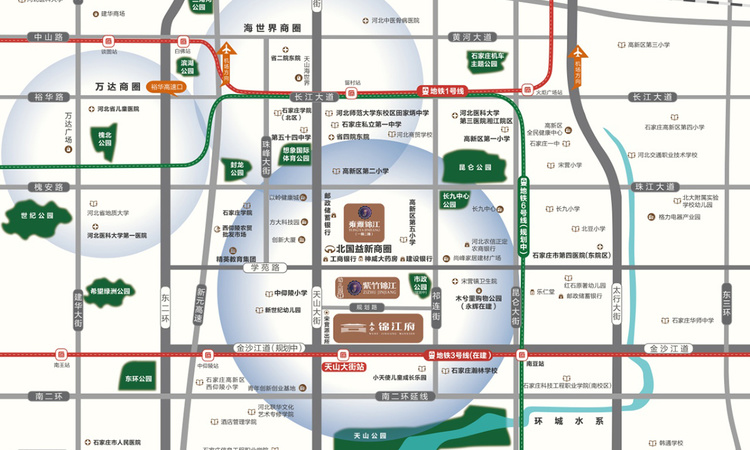 五合锦江府交通图