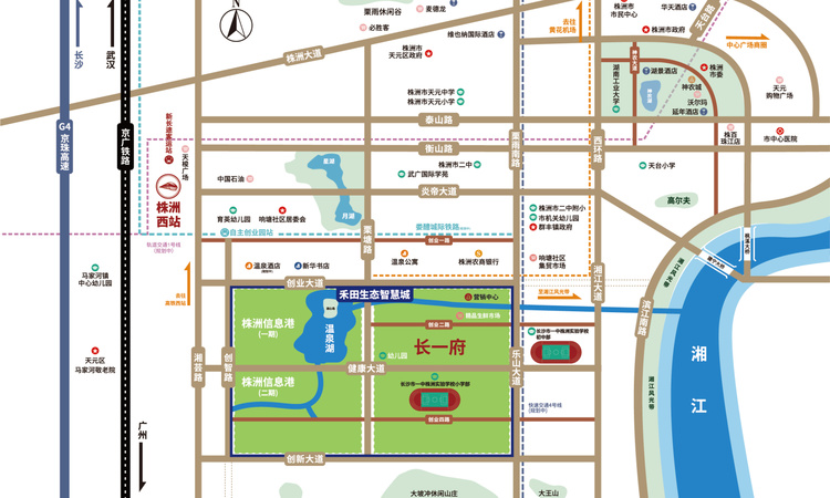 禾田生态智慧城长一府交通图