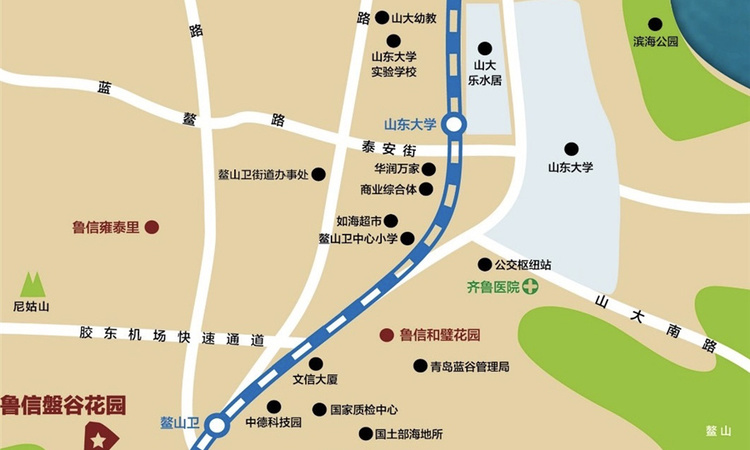 鲁信盤谷花园交通图