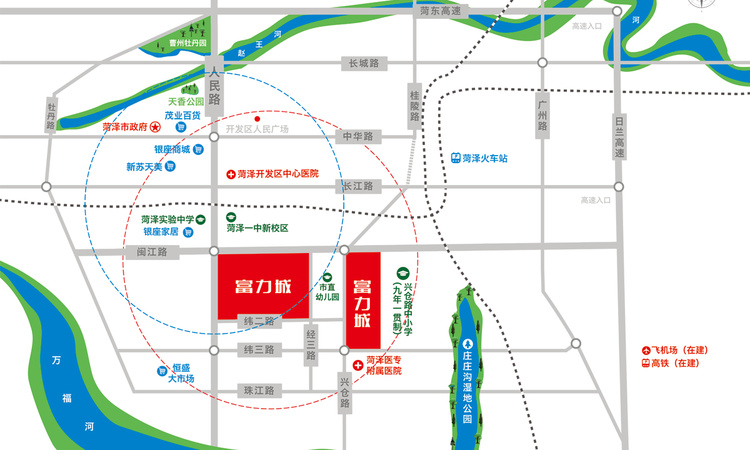 菏泽富力城交通图