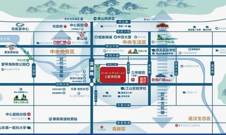 中梁星海铭著交通图