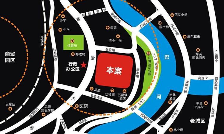 平昌康鹏·中央城邦交通图