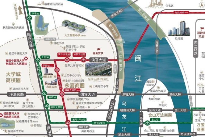 恒荣蓝泽悦滨江交通图