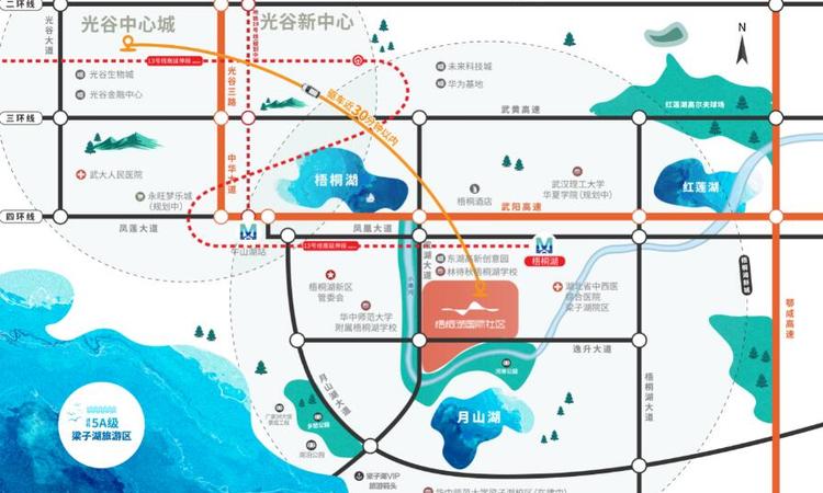 梧桐湖国际社区交通图