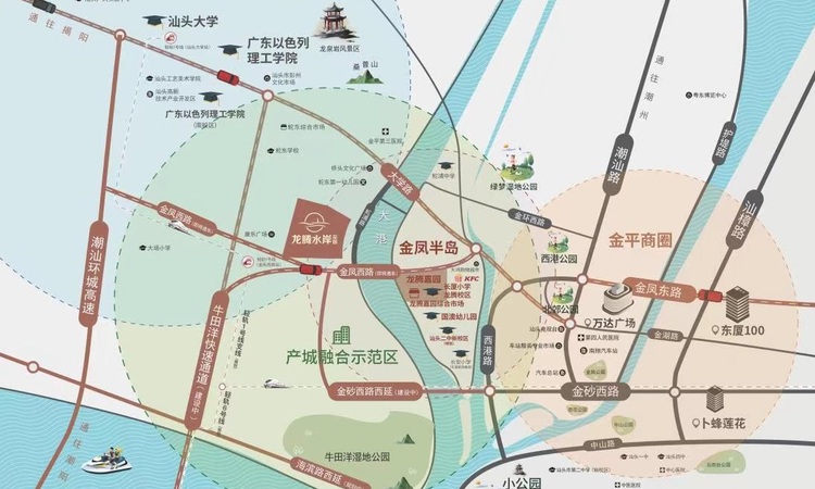 龙腾水岸花园交通图
