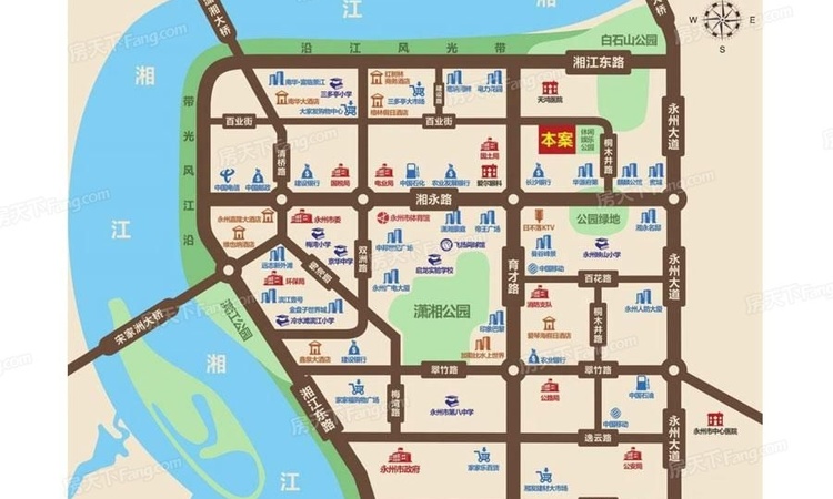 红太阳·江岸花城交通图