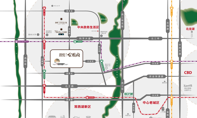 朗悦公园府交通图