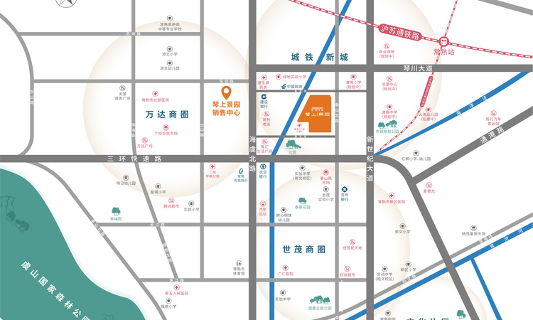 琴上景园周边配套图