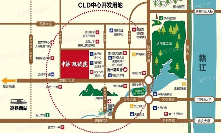 中梁玖號院交通图