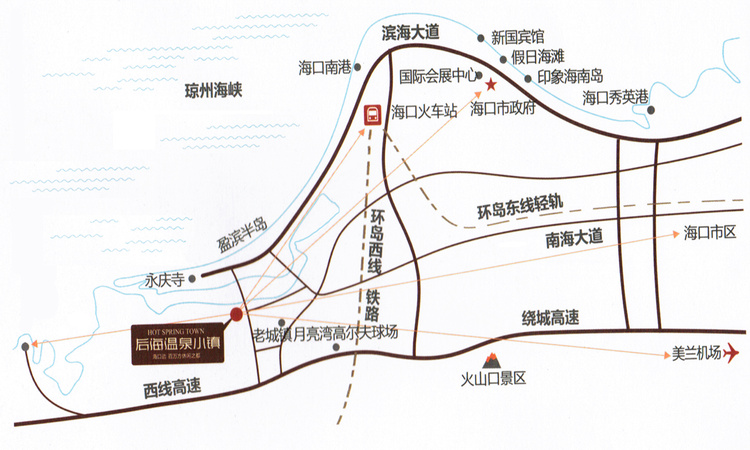 后海温泉小镇交通图