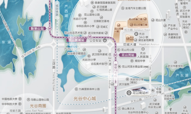 联投武汉城建花山印象交通图
