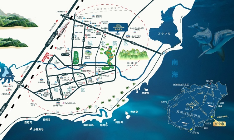 万宁港岛韵尚云海交通图