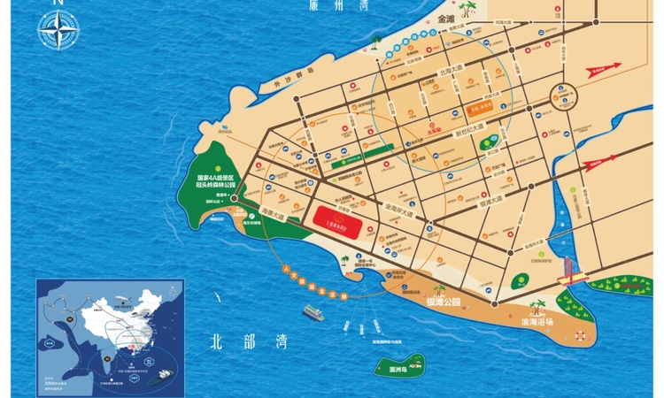 东投银滩海玥台交通图