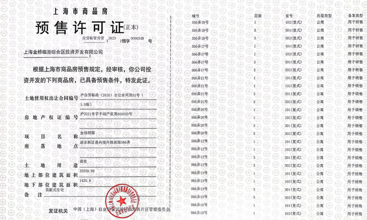 金港星海湾楼盘证照