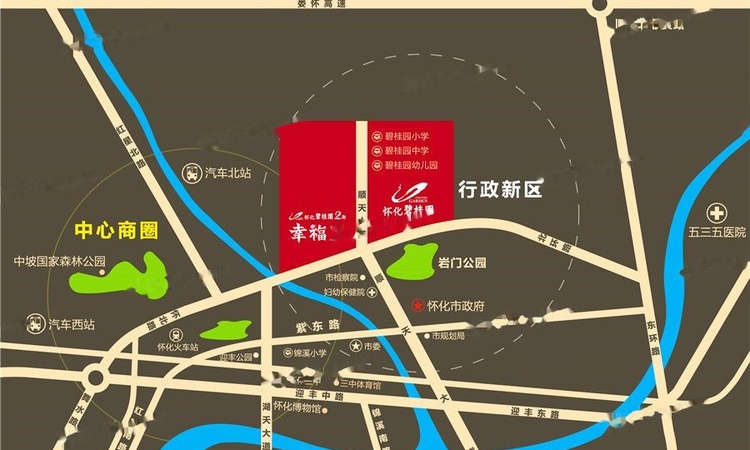 怀化碧桂园交通图