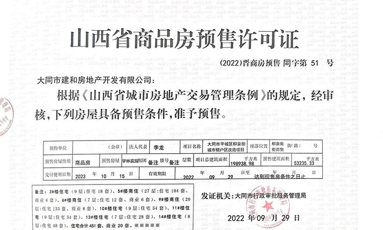 学林壹号楼盘证照