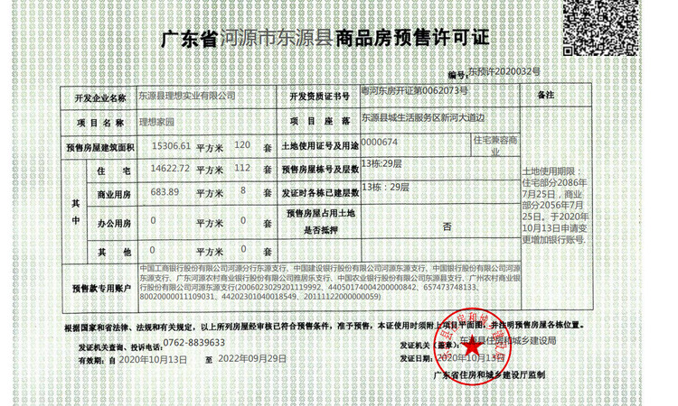 理想家园楼盘证照