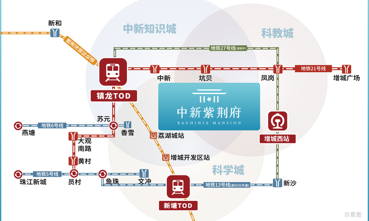 中新紫荆府交通图