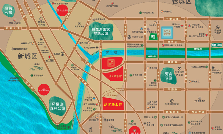 平顶山恒大珺睿府三期交通图