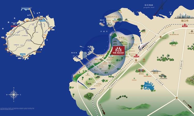 中商海花东岸交通图