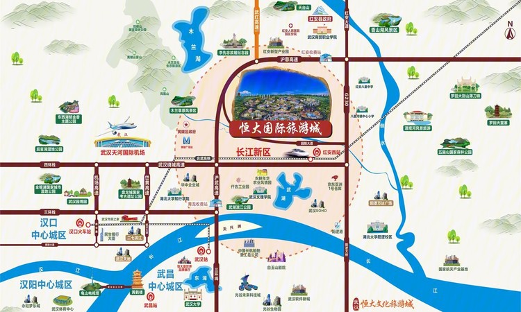 武汉恒大国际旅游城交通图