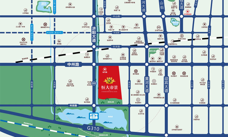 兰考恒大帝景交通图